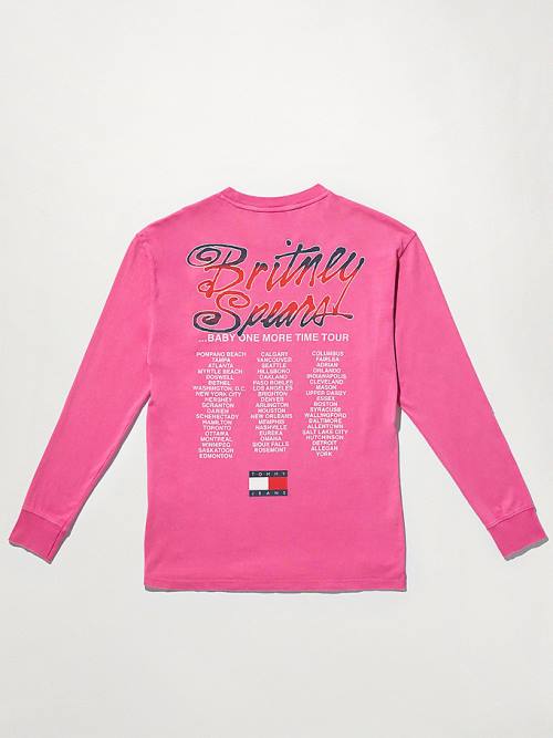 Tommy Hilfiger Tommy Revisited Long Sleeve Britney Oversized Tişört Kadın Pembe | TH936JEN