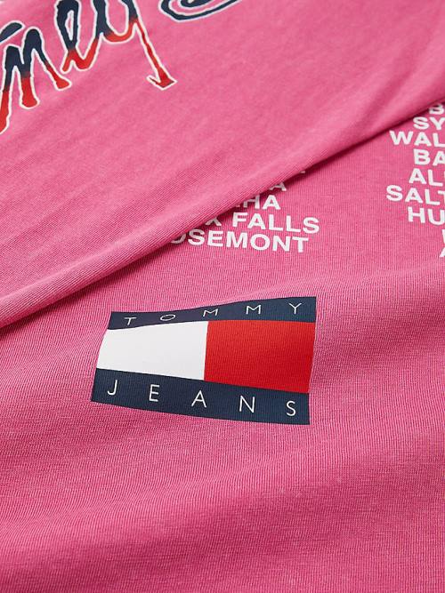 Tommy Hilfiger Tommy Revisited Long Sleeve Britney Oversized Tişört Kadın Pembe | TH936JEN