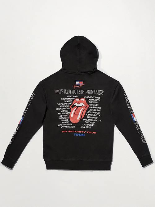 Tommy Hilfiger Tommy Revisited Rolling Stones Kapüşonlu Sweatshirt Erkek Siyah | TH167ESC