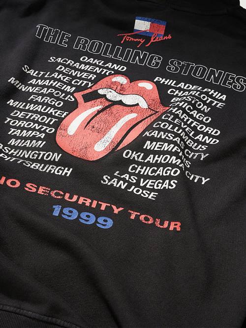 Tommy Hilfiger Tommy Revisited Rolling Stones Kapüşonlu Sweatshirt Erkek Siyah | TH167ESC