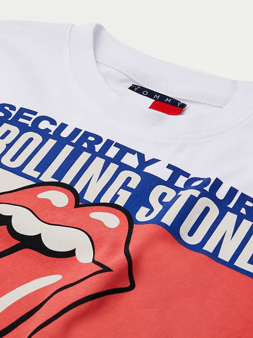 Tommy Hilfiger Tommy Revisited Rolling Stones Cropped Tişört Kadın Beyaz | TH693GTC