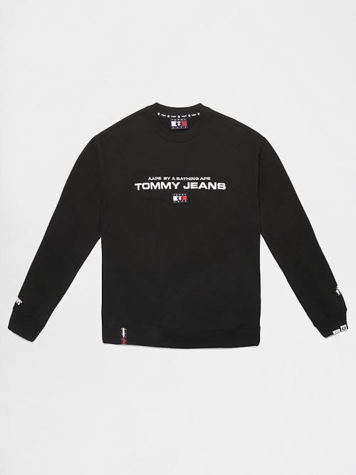 Tommy Hilfiger Tommy X AAPE Fleece Sweatshirt Erkek Siyah | TH804QSD