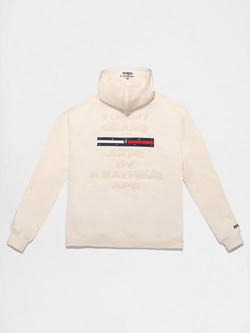 Tommy Hilfiger Tommy X AAPE Kapüşonlu Sweatshirt Erkek Bej Rengi | TH258YHS