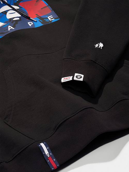 Tommy Hilfiger Tommy X AAPE Kapüşonlu Sweatshirt Erkek Siyah | TH805WHF