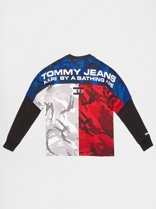 Tommy Hilfiger Tommy X AAPE Long Sleeve Tişört Erkek Siyah | TH160KHG