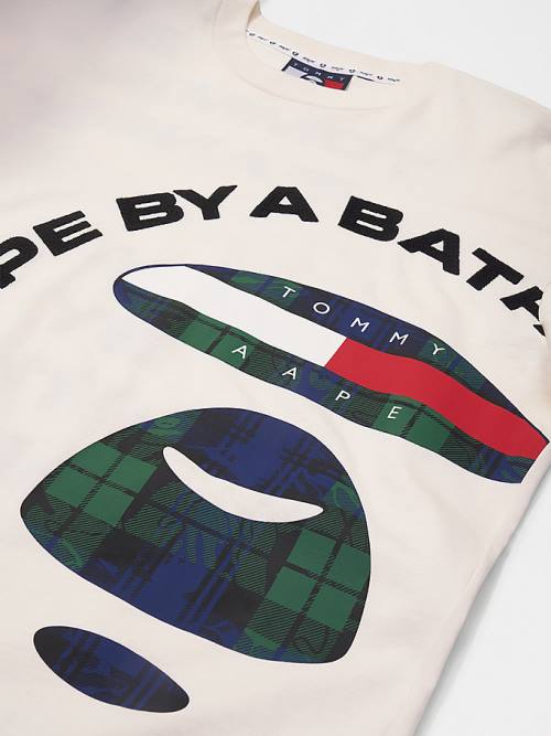 Tommy Hilfiger Tommy X AAPE Tişört Erkek Bej Rengi | TH452HMK