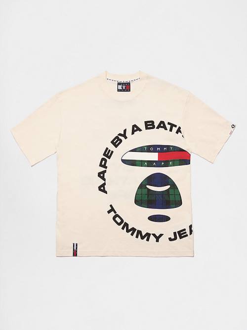 Tommy Hilfiger Tommy X AAPE Tişört Erkek Bej Rengi | TH452HMK