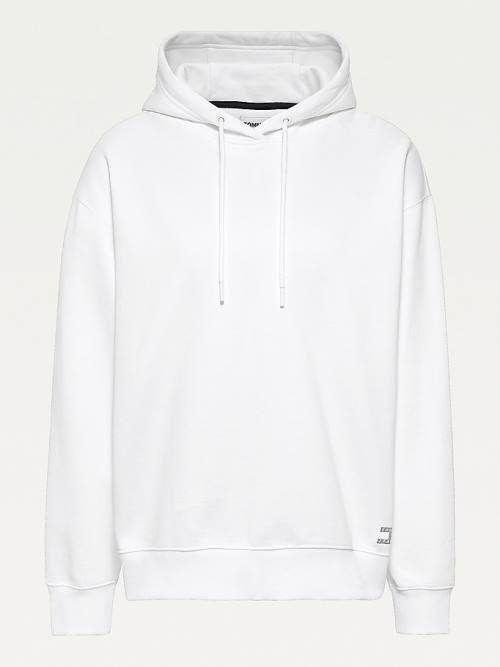 Tommy Hilfiger Tonal Drawstring Kapüşonlu Sweatshirt Kadın Beyaz | TH253UPO