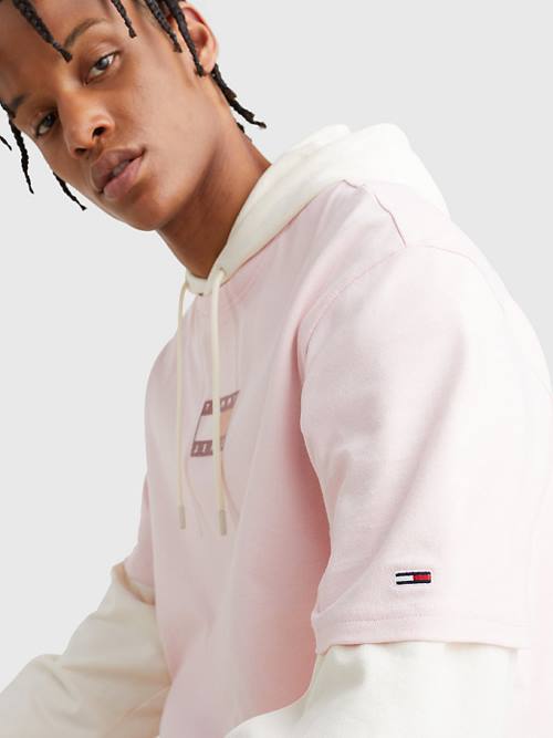 Tommy Hilfiger Tonal Logo Back Graphic Tişört Erkek Pembe | TH507DSU