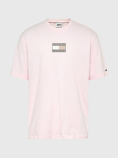 Tommy Hilfiger Tonal Logo Back Graphic Tişört Erkek Pembe | TH507DSU