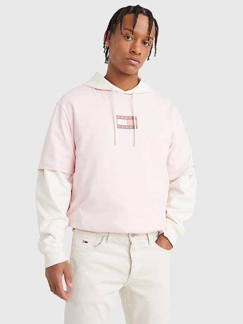 Tommy Hilfiger Tonal Logo Back Graphic Tişört Erkek Pembe | TH507DSU