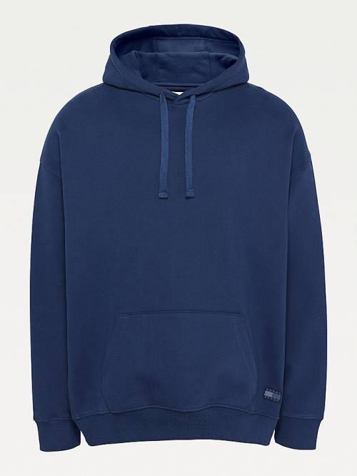 Tommy Hilfiger Tonal Logo Kapüşonlu Sweatshirt Erkek Mavi | TH628GZE