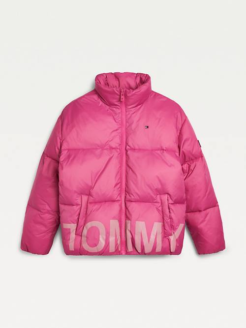 Tommy Hilfiger Tonal Logo Puffer Ceket Kiz Çocuk Mor | TH325CFG