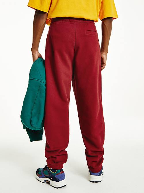 Tommy Hilfiger Tonal Logo Relaxed Fit Joggers Pantolon Erkek Kırmızı | TH248RFQ