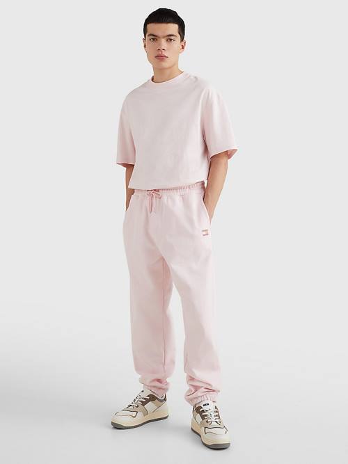 Tommy Hilfiger Tonal Logo Relaxed Fit Joggers Pantolon Erkek Pembe | TH430ZXJ