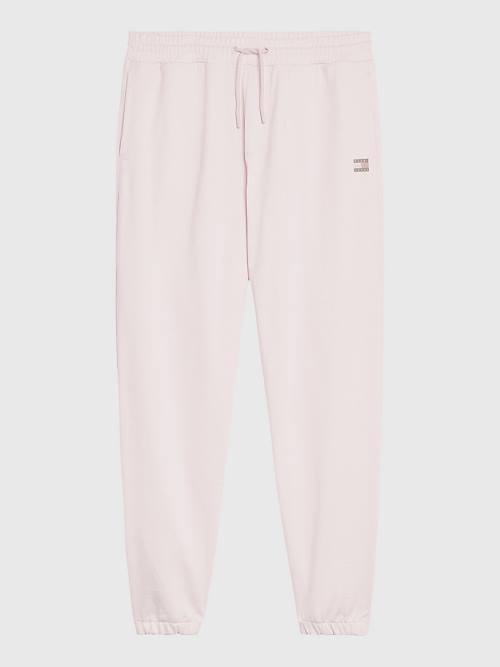 Tommy Hilfiger Tonal Logo Relaxed Fit Joggers Pantolon Erkek Pembe | TH430ZXJ