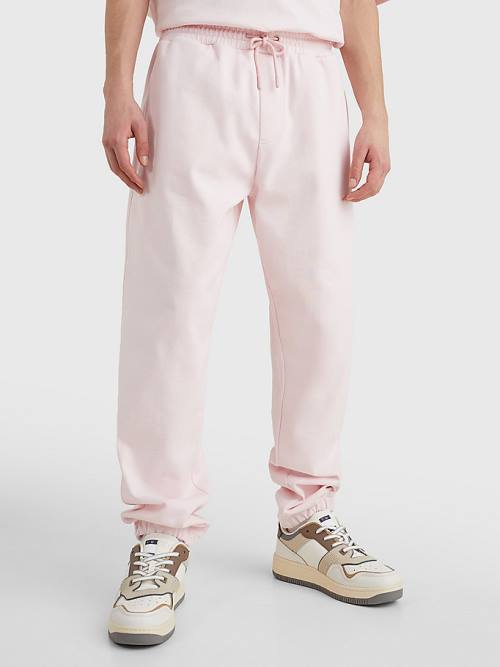 Tommy Hilfiger Tonal Logo Relaxed Fit Joggers Pantolon Erkek Pembe | TH430ZXJ