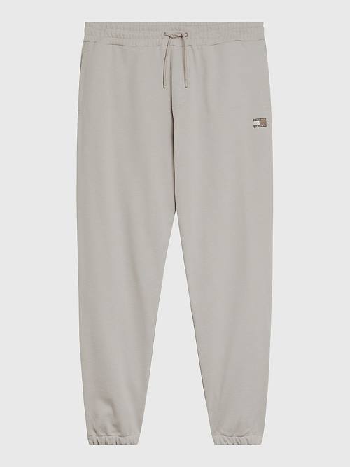 Tommy Hilfiger Tonal Logo Relaxed Fit Joggers Pantolon Erkek Gri | TH561BHZ