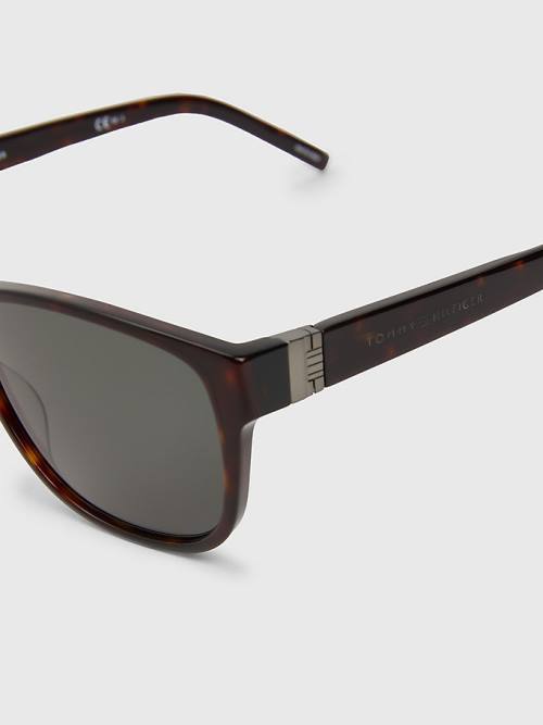 Tommy Hilfiger Tortoiseshell Rectangular Frame Güneş Gözlüğü Erkek Kahverengi | TH039ZDI