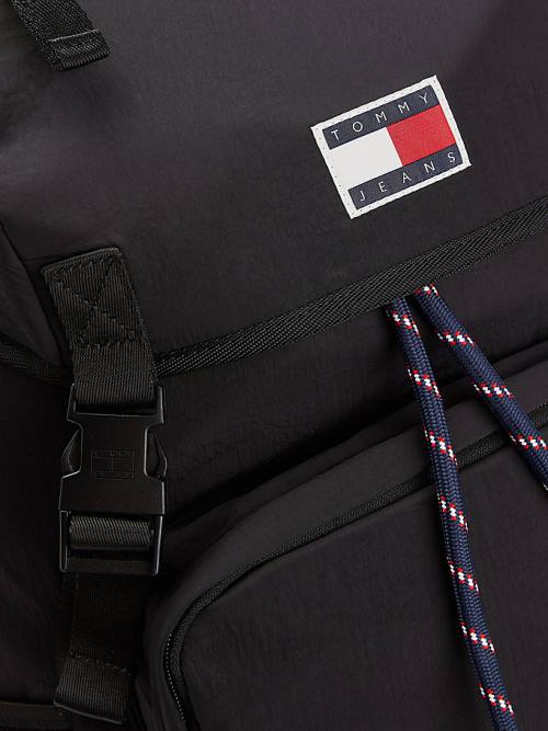 Tommy Hilfiger Travel Flap Backpack Çanta Erkek Siyah | TH790DLB