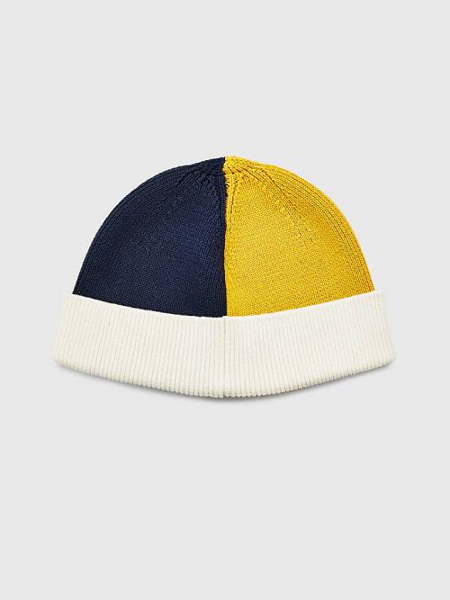 Tommy Hilfiger Travel Kısa Pamuklu Beanie Şapka Erkek Mavi | TH726CMI