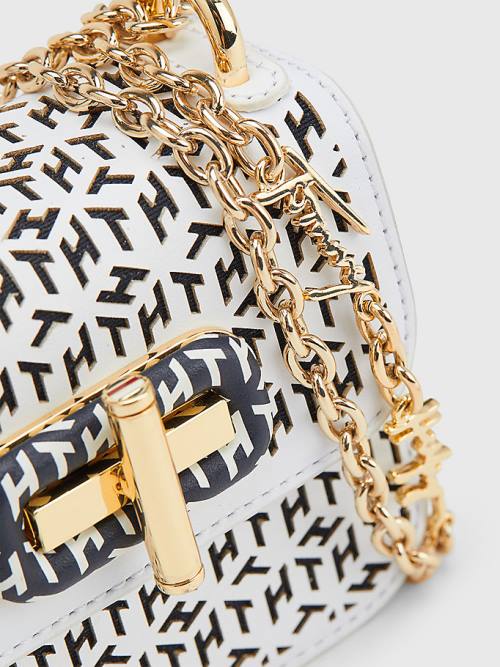 Tommy Hilfiger Turn Lock Laser Cut Micro Çanta Kadın Beyaz | TH352HFW