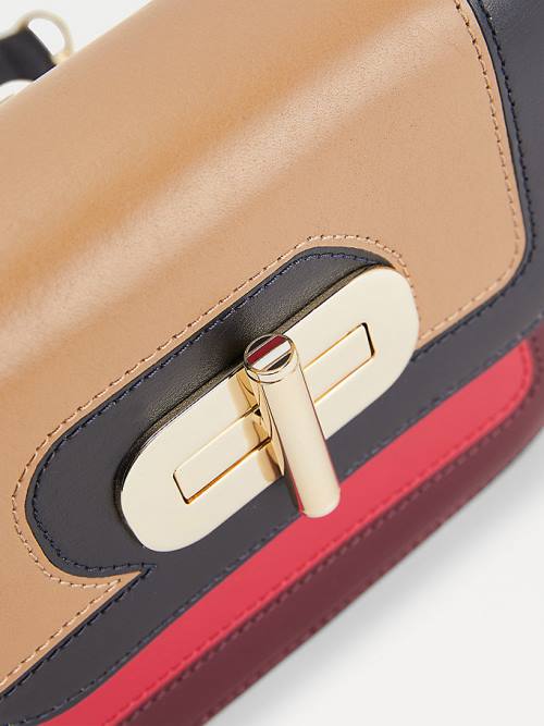 Tommy Hilfiger Turn Lock Small Deri Crossover Çanta Kadın Mavi | TH046WHZ