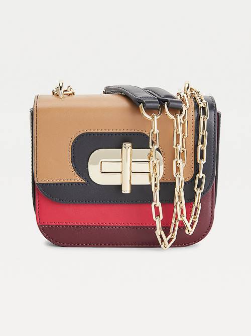 Tommy Hilfiger Turn Lock Small Deri Crossover Çanta Kadın Mavi | TH046WHZ