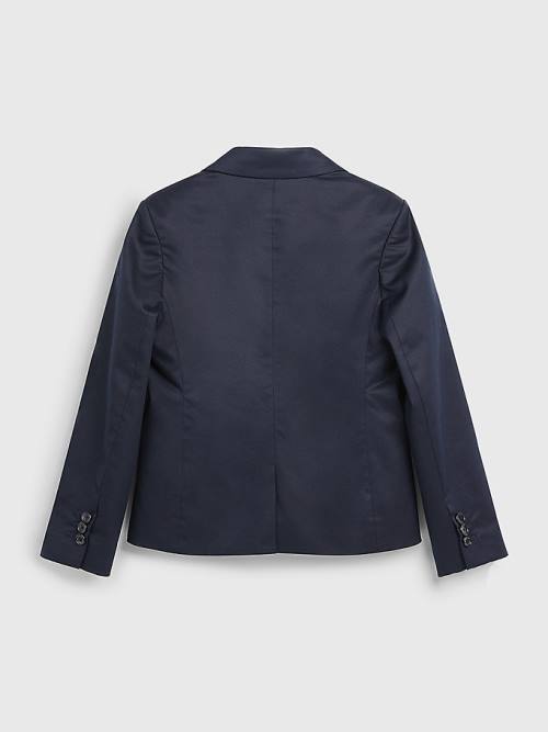 Tommy Hilfiger Twill Single Breasted Blazer Ceket Erkek Çocuk Mavi | TH137BLW