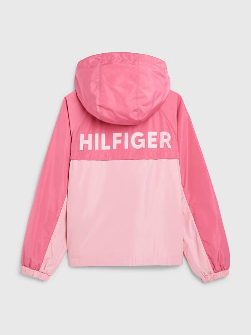 Tommy Hilfiger Two-Tone Chicago Windbreaker Ceket Kiz Çocuk Pembe | TH750SAC