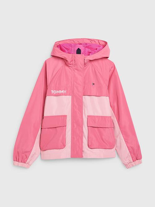 Tommy Hilfiger Two-Tone Chicago Windbreaker Ceket Kiz Çocuk Pembe | TH750SAC