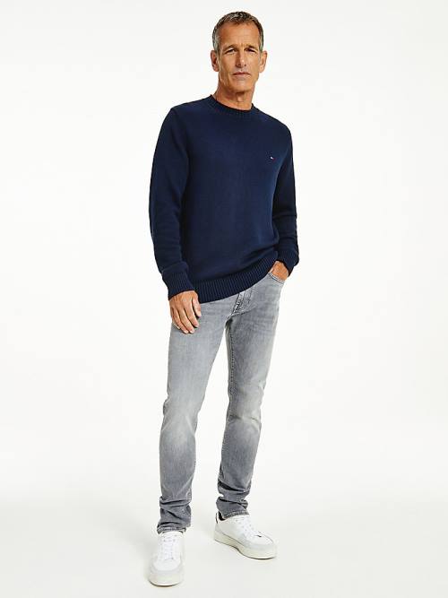 Tommy Hilfiger Tıknaz Knit Crew Neck Jumper Kazak Erkek Mavi | TH136EDZ