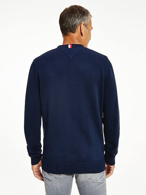 Tommy Hilfiger Tıknaz Knit Crew Neck Jumper Kazak Erkek Mavi | TH136EDZ