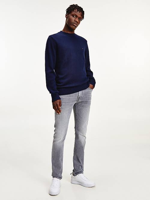 Tommy Hilfiger Tıknaz Knit Crew Neck Jumper Kazak Erkek Mavi | TH136EDZ