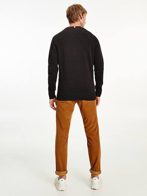 Tommy Hilfiger Tıknaz Knit Crew Neck Jumper Kazak Erkek Siyah | TH347RZU