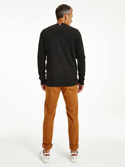 Tommy Hilfiger Tıknaz Knit Crew Neck Jumper Kazak Erkek Siyah | TH347RZU