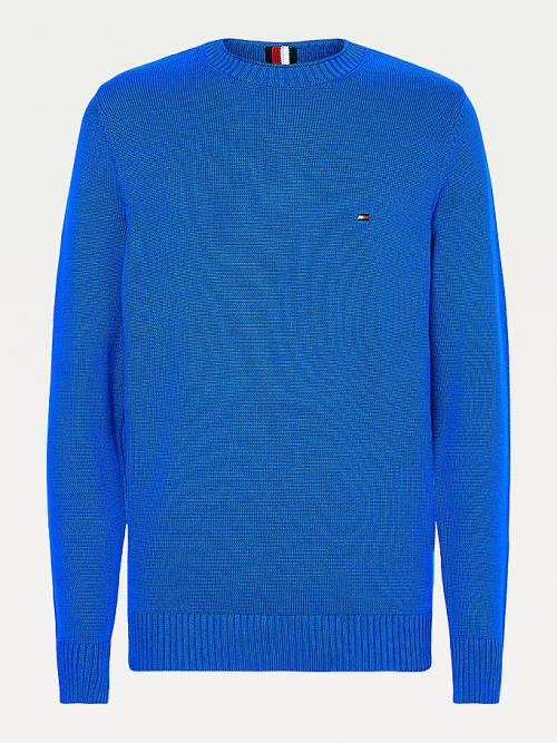 Tommy Hilfiger Tıknaz Knit Crew Neck Jumper Kazak Erkek Mavi | TH358WZY