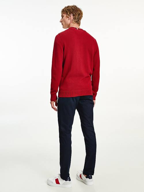 Tommy Hilfiger Tıknaz Knit Crew Neck Jumper Kazak Erkek Kırmızı | TH876LUH