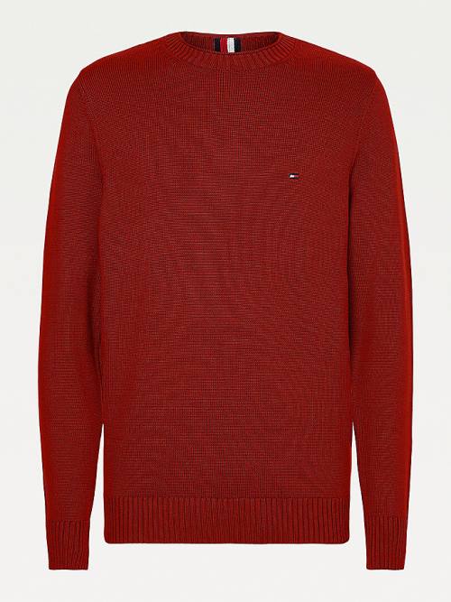 Tommy Hilfiger Tıknaz Knit Crew Neck Jumper Kazak Erkek Kırmızı | TH876LUH