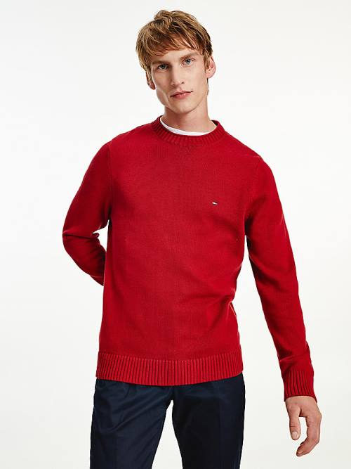 Tommy Hilfiger Tıknaz Knit Crew Neck Jumper Kazak Erkek Kırmızı | TH876LUH