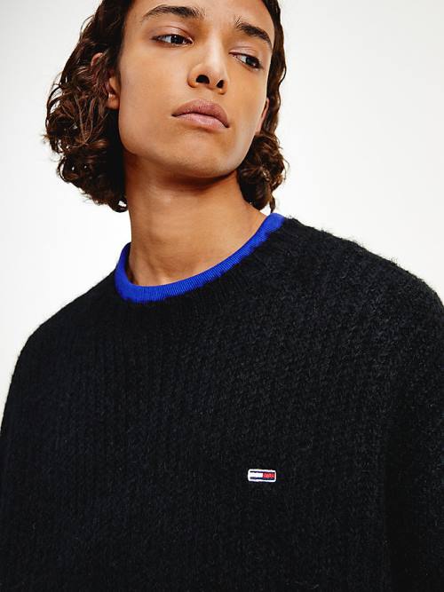 Tommy Hilfiger Tıknaz Knit Jumper Kazak Erkek Siyah | TH839NVT