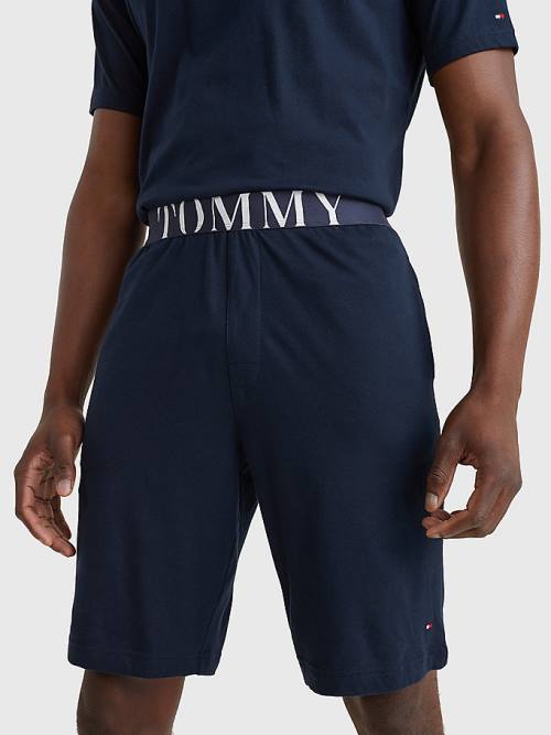 Tommy Hilfiger Ultra Soft Logo Set Pijama Erkek Mavi | TH940GHI