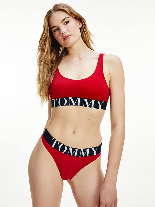 Tommy Hilfiger Ultra Soft Logo Underband Bralette İç Giyim Kadın Kırmızı | TH052VWB