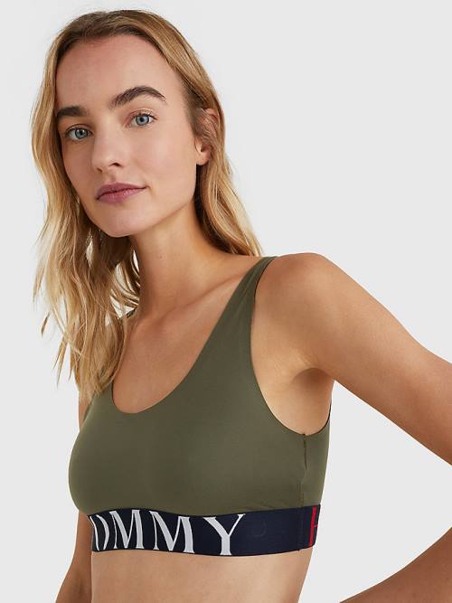 Tommy Hilfiger Ultra Soft Logo Underband Bralette İç Giyim Kadın Haki | TH528OIB