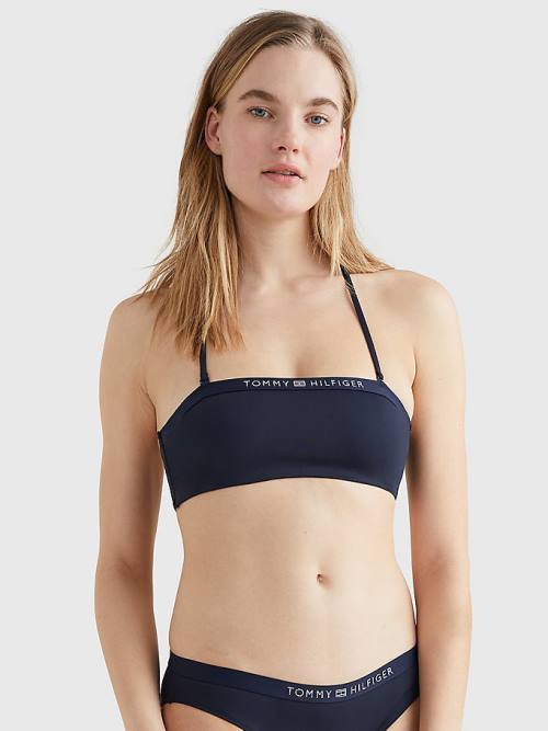 Tommy Hilfiger Underwired Unpadded Bandeau Bikini Top Mayo Kadın Mavi | TH185OGZ