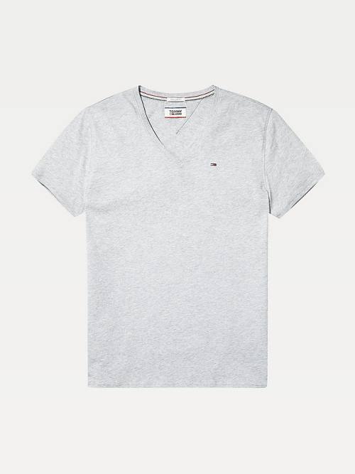 Tommy Hilfiger V-Neck Tişört Erkek Gri | TH859XAY