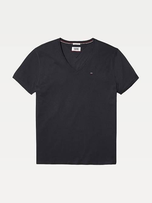 Tommy Hilfiger V-Neck Tişört Erkek Siyah | TH489XKV