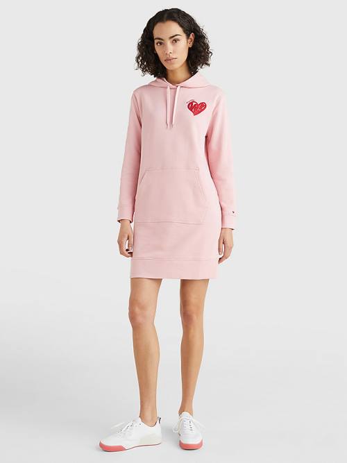 Tommy Hilfiger Valentines Heart Print Elbise Kadın Pembe | TH631MIQ