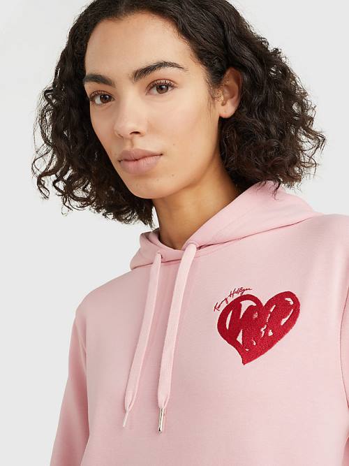 Tommy Hilfiger Valentines Heart Print Elbise Kadın Pembe | TH631MIQ