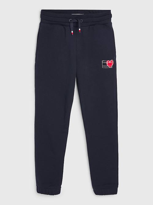 Tommy Hilfiger Valentines Heart Print Terry Joggers Pantolon Erkek Çocuk Mavi | TH023XYV